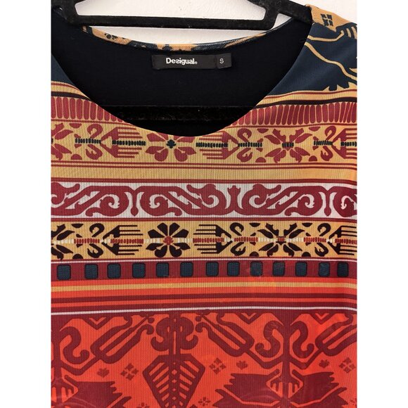 Desigual Layered Long sleeve Mini Dress Size Small - Picture 2 of 7